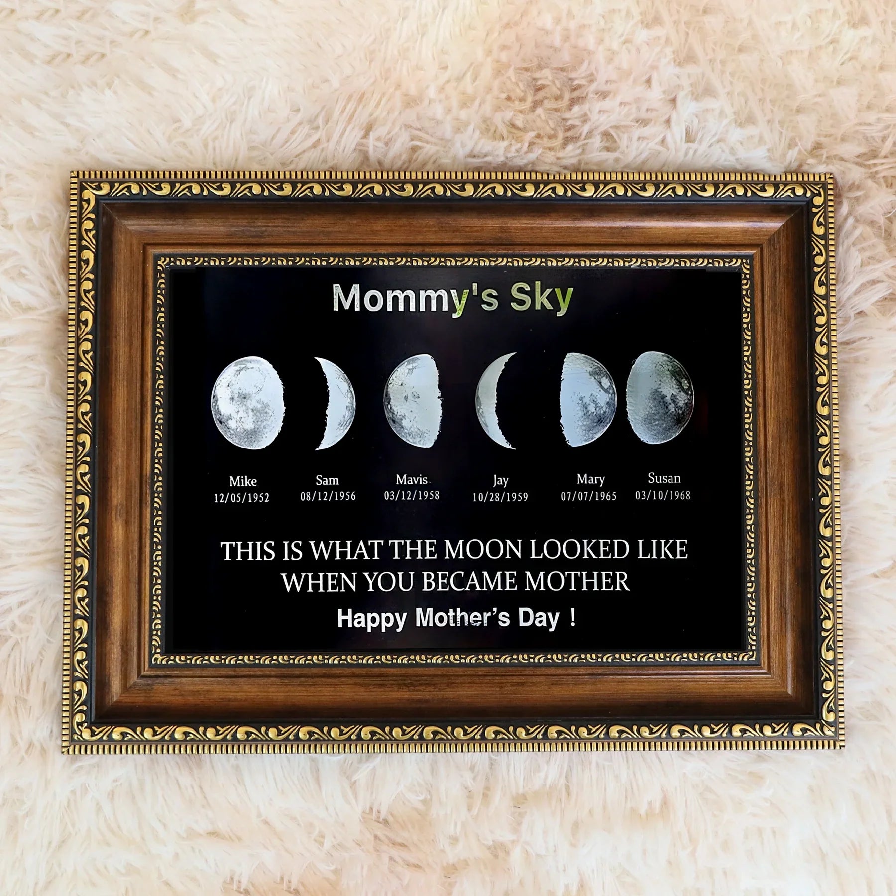 Personalized Moon Phase Art Ornaments - Mother’s Universe