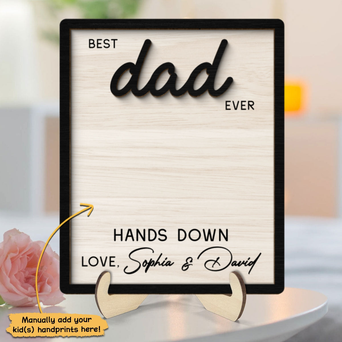 Best Dad Grandpa Ever Hands Down - Personalized Wooden Plaque