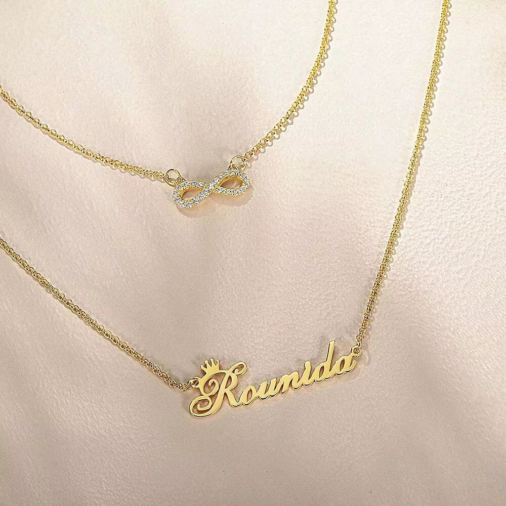 customized golden necklace