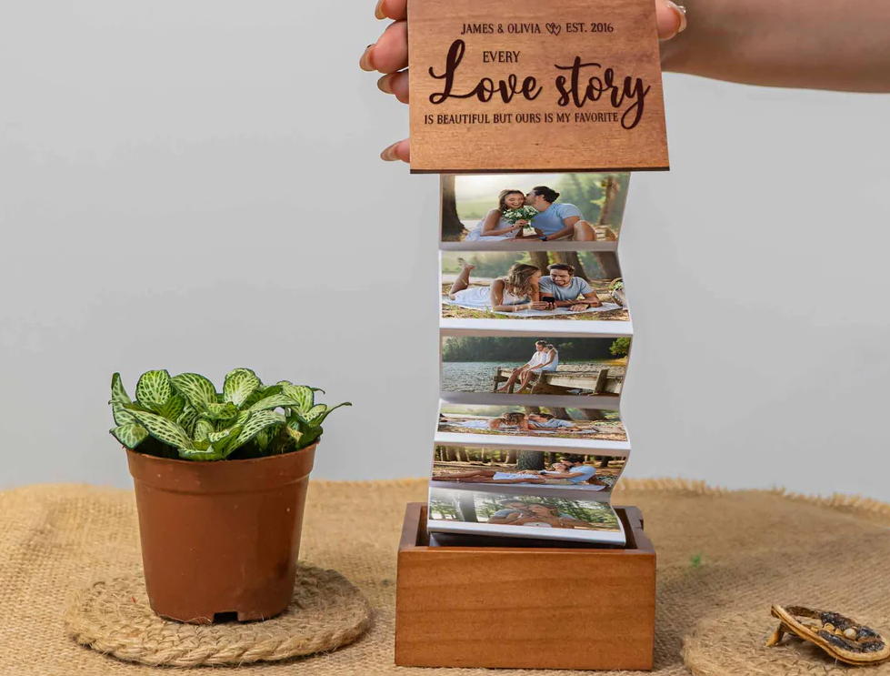 Every Love Story Is Beautiful - Personalized Wooden Photo Box