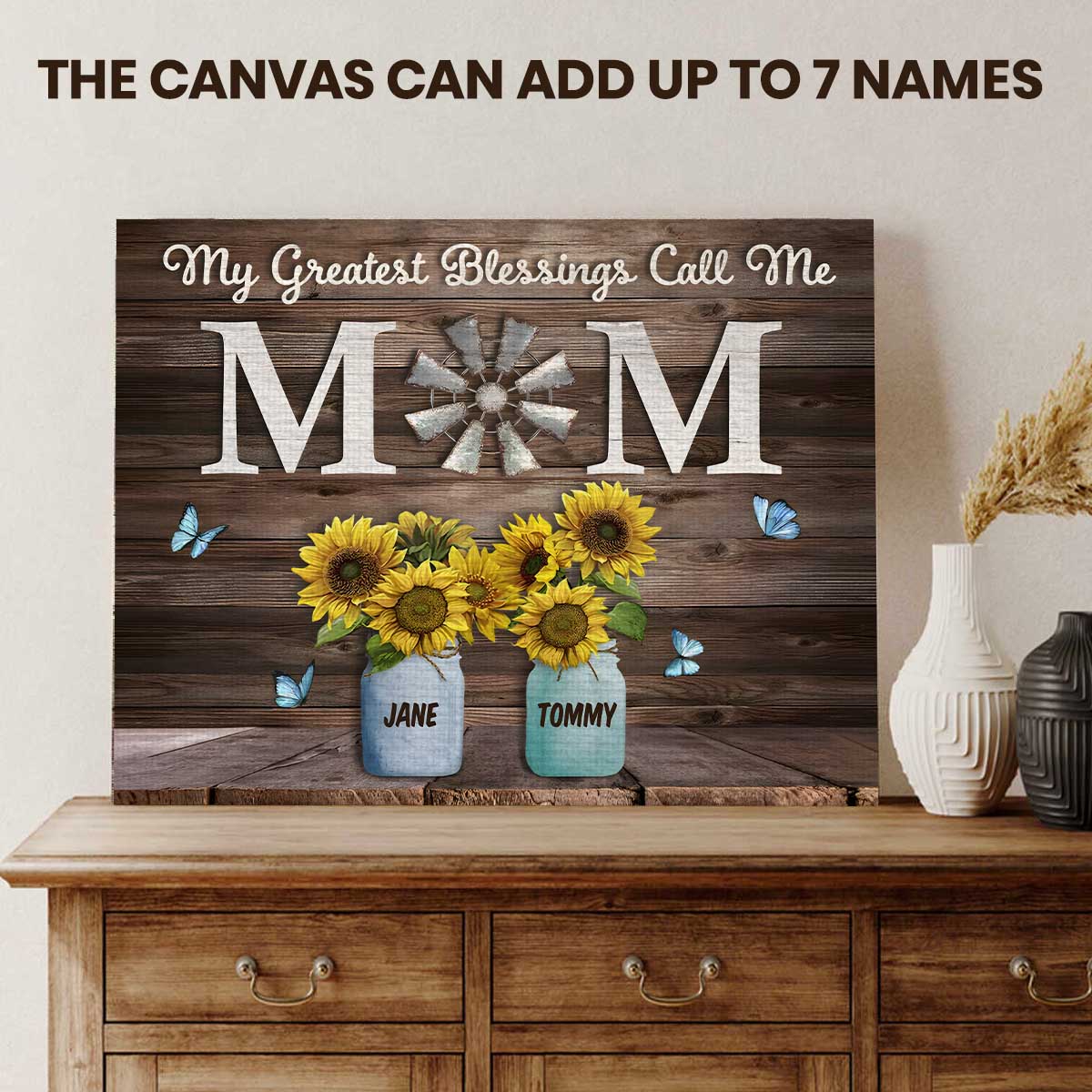 Personalized Canvas "My Greatest Blessings Call Me Mom"