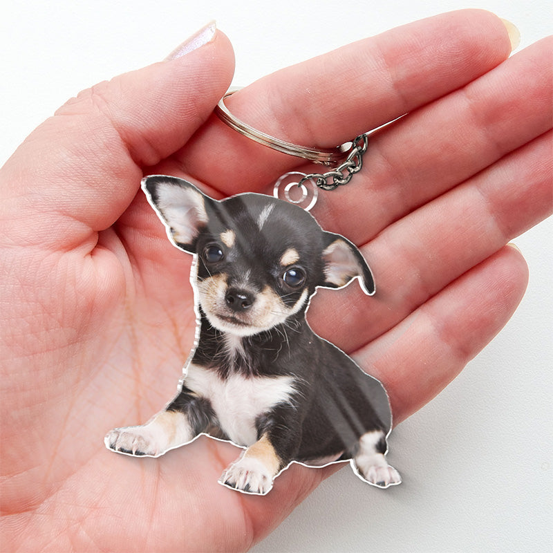 Personalized Keychain - Happiness Is A Warm Puppy