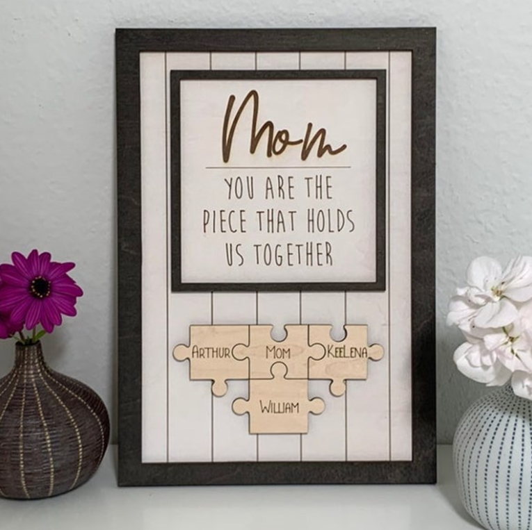 Personalized Wood Mom Puzzle - You Are The Piece That Holds Us Together