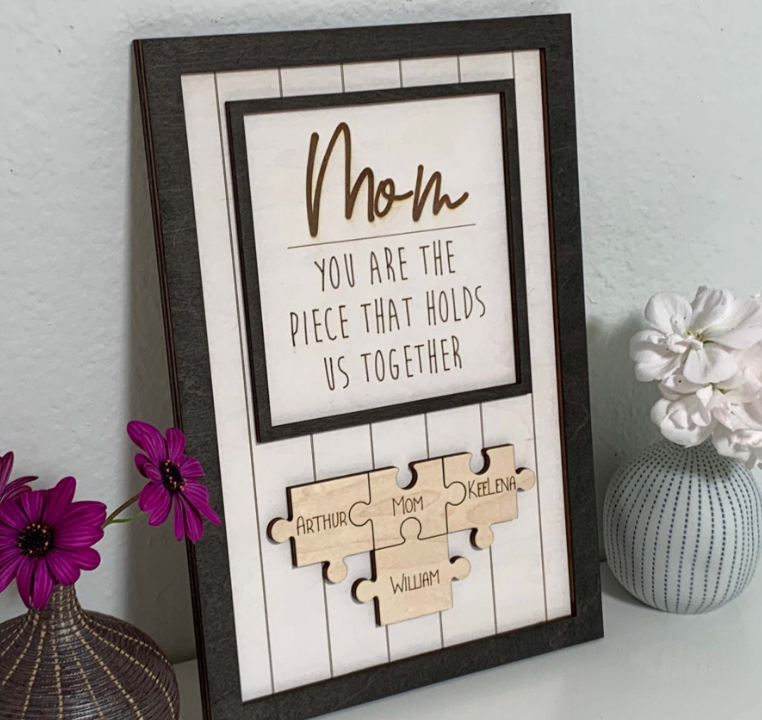 Personalized Wood Mom Puzzle - You Are The Piece That Holds Us Together