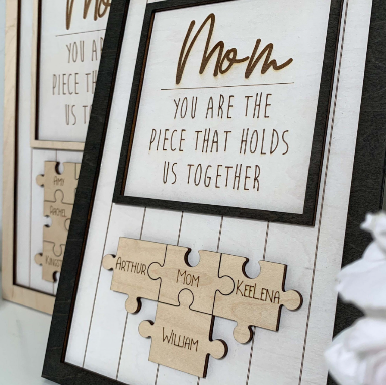 Personalized Wood Mom Puzzle - You Are The Piece That Holds Us Together